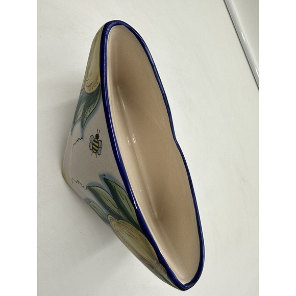 Deruta Italy Pottery Mail Planter/Letter Holder 9 x 6 x 4 Bees Signed Fratelli - Picture 5 of 7